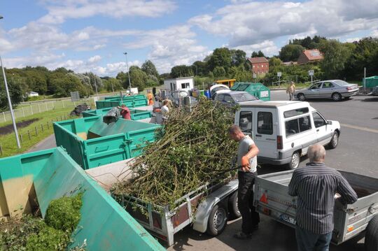 Benne de déchets verts